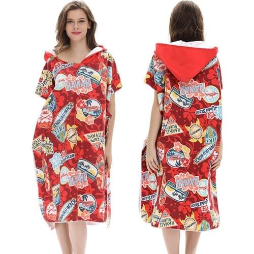 Microfiber Large Beach Towel Wetsuit Changing Robe Swimming Robe Dry Hooded Bath Towels Surf Poncho Quick Dry Bathrobe Men Women