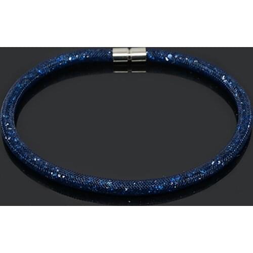 Chanfar New Arrived Magnetic Clasp Multicolor Tube Crystal Mesh Necklace Wholesale