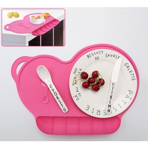 Baby Care Kid Silicon Plate Sucker Slip-resistant Baby Placemat Waterproof Food Mat Pocket Child Dinner Plate Tableware ER739