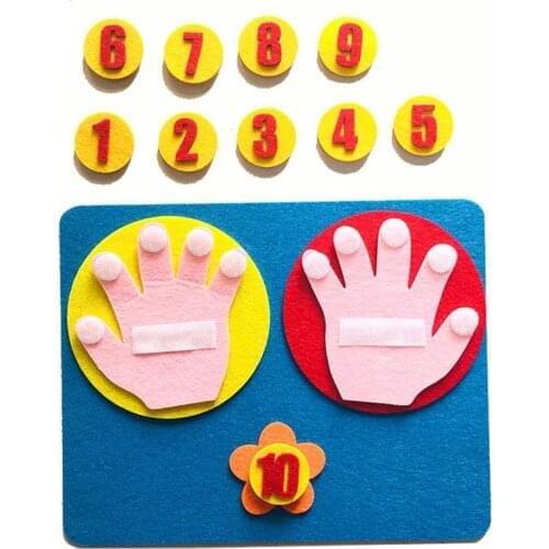 Children Educational Toys Maths Toys Finger Counting 1-10 Learning Montessori Felt Finger Number Teaching Aid DIY Craft Toddler