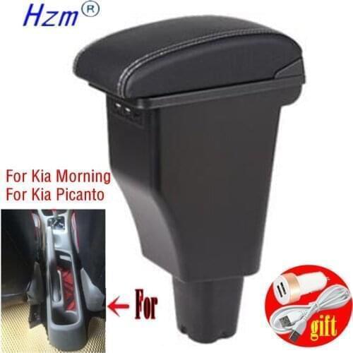 For Kia Morning Armrest box Car For Kia Picanto Armrest Interior Parts special Retrofit parts Center Storage box USB
