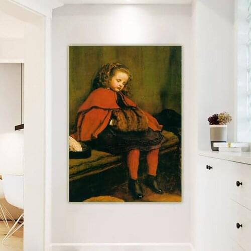 John Everett Millais《My Second Sermon》Canvas Oil Painting Artwork Poster Picture Wall Hanging Decor Home Living Room Decoration