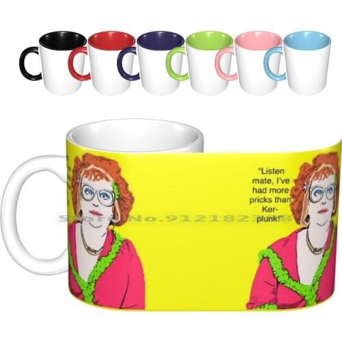 Gimme Gimme Gimme-I’ve Had More Pricks Than Ker-Plunk!-Linda La Hughes Ceramic Mugs Coffee Cups Milk Tea Mug Gimme Gimme Gimme