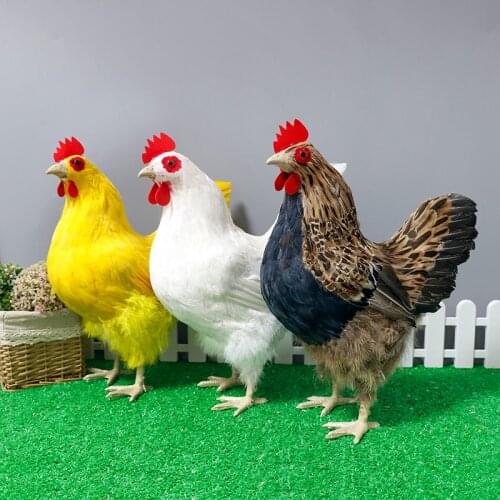 Simulation animal hen hard model, plastic&feathers hen chicken 1：1 model prop farm handicraft home decoration toy Xmas gift b058
