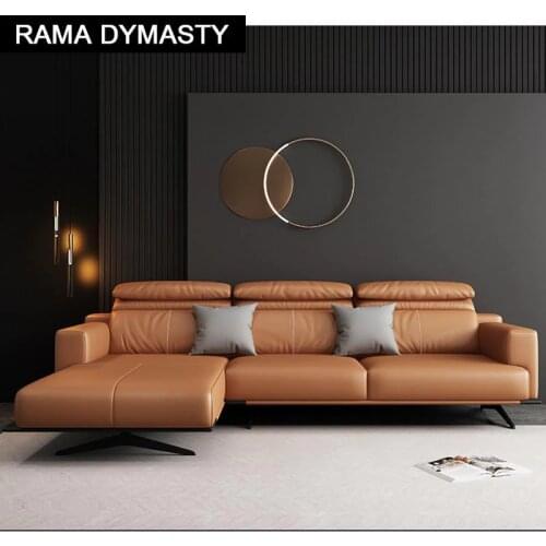 Rama Dynasty Living Room Leather Sofa Home Italian Furniture Combination Sofa