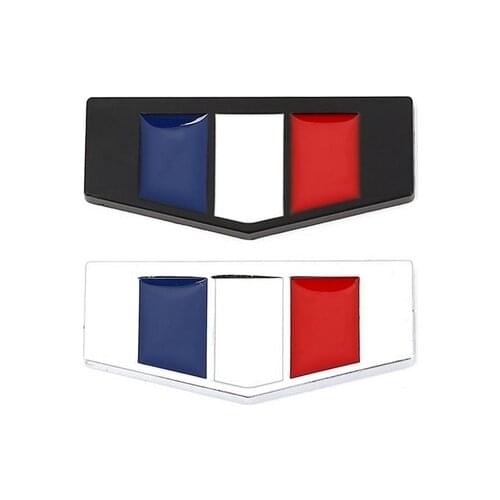 Metal French Flag Car Fender Rear Emblem Badge Decal Sticker for Auto Accessories