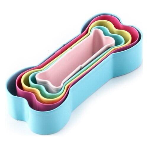Cartoon 5Pcs Stainless Steel Biscuit Cake Mold Cutter Dog Bone Shaped DIY Baking Tool Kitchen Accessories