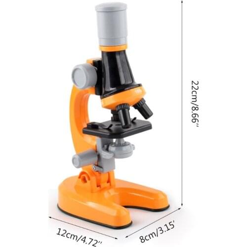 Microscope Kit Lab LED 100X-400X-1200X Home School Science Educational Toy Gift Q6PD