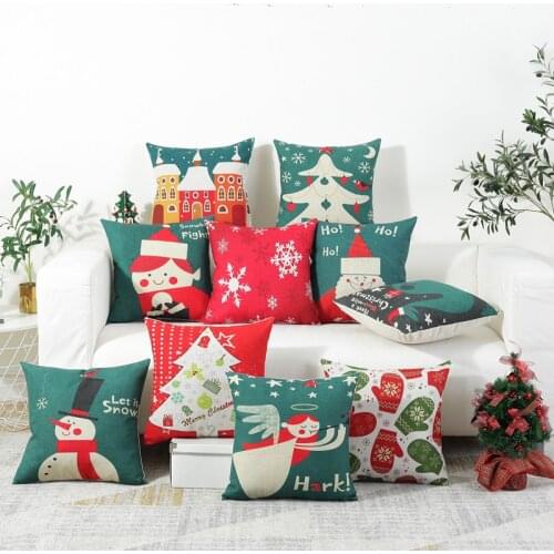 2021 new linen christmas sofa bedroom bay window decoration pillow cushion cover