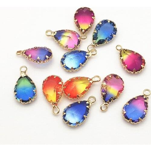 New arrival! 18x10mm 50pcs Crystal Drop Shape Charm For Handmade Necklace Earring DIY Parts Jewelry Findings & Components