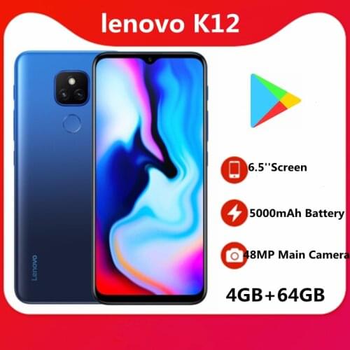 Original Lenovo K12 Smartphone 4GB RAM 64GB ROM 6.5inch 20:9 5000mAh Snapdragon 460 Octa Core 48MP Camera OTG Mobile phone