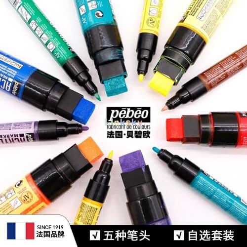 Pebeo Acrylic Marker Set,commonly Used 12 24 36 47 Colors, Fluorescent , Thick Head ,waterproof ,high Light Pen Hand Painting