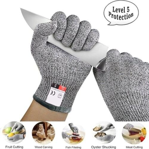 Level 5 Cut Proof Stab Resistant Wire Metal Glove Kitchen Butcher Cuts Gloves for Oyster Shucking Fish Gardening Safety Gloves