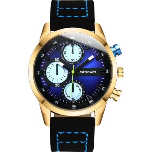 SANDA New Mens Leather Band Watches Men Waterproof Quartz Watch Male Fashion Casual Sports Clock Wristwatch Relogio Masculino