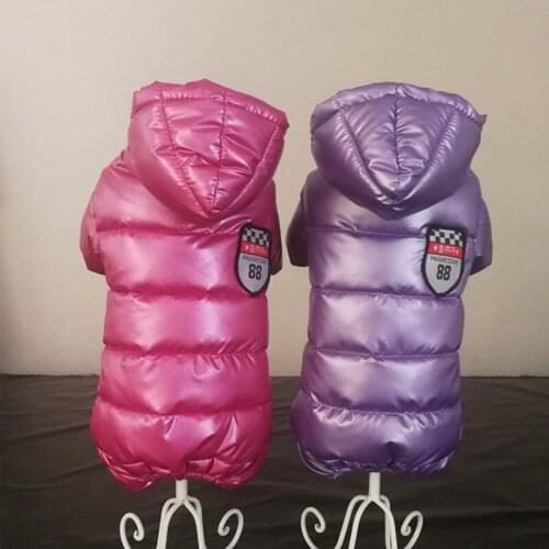 Pet Dog Warm Clothes Winter Windproof Cotton-Padded Down Coat For Small Middle Dog Chihuahua Yorkshire Hooded Jacket Clothing