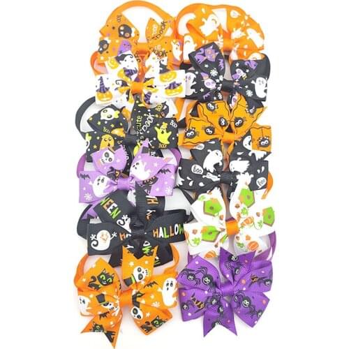 30/50 Pcs Pet Dog Grooming Product For Halloween Party Dog Cat Bow Ties Pumpkin Skull Dog Accessories Bow Tie Pet Supplies