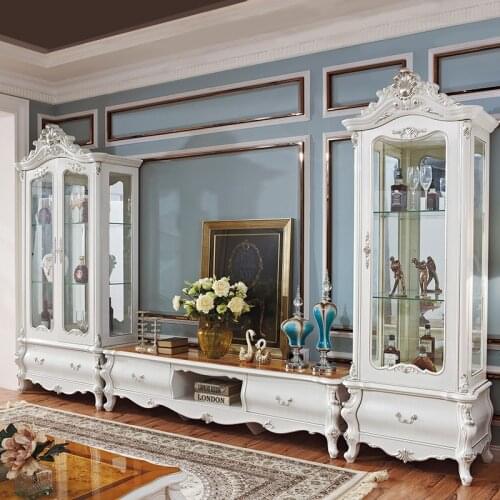 Jubaijia Huiou TV wine combination low small family solid wood floor cabinet living room