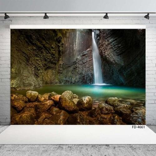 Waterfall Lake Stones Photographic Backgrounds Customized Backdrops for Baby Children Portrait Scenic Photocall Photo Studio