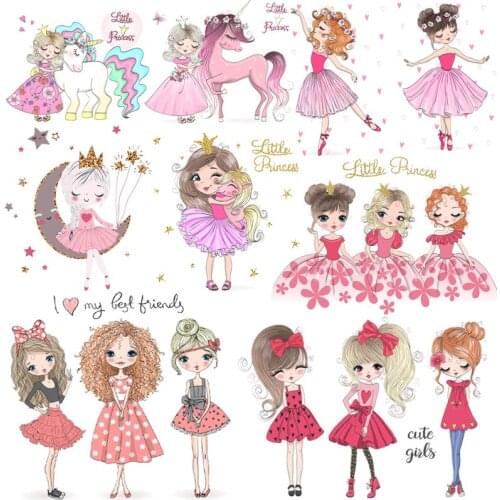 Pulaqi Ballet Little Princess Iron On Transfer Vinyl Heat Transfer Thermal Stickers On Clothes Kids Clothing Appliques Decor DIY