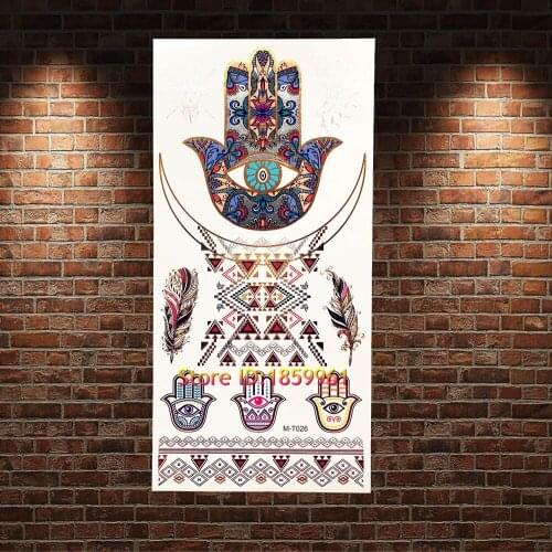 Gold Peacock Feather Flash Metallic Waterproof Tattoo Women Body Art Paint AGMT023 Silver Fake Removable Tattoo Jewelry Stickers