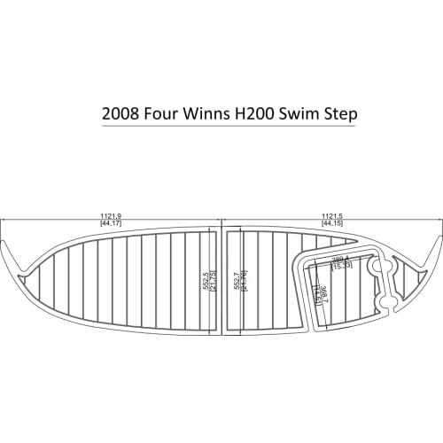 2008 Four Winns H200 Swim Step Pad Boat EVA Teak Decking 1/4" 6mm