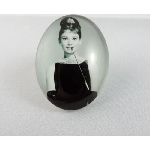 6pcs 40*30*7mm Glass Oval Beauty Cover Cameo Cabochon Flat Back Jewelry 38756