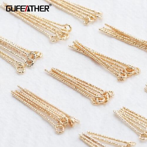 GUFEATHER M815,jewelry accessories,needle,18k gold plated,0.3 microns,nickel free,charm,diy accessories,jewelry making,50pcs/lot