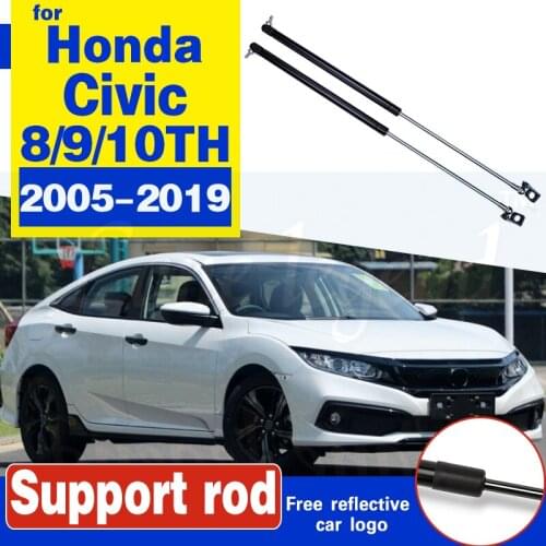 Car Hood Support Hydraulic rod Lift Strut Spring Shock Bars Lifter Kit No Drilling/Welding For Honda Civic 2005-2019 8/9/10TH