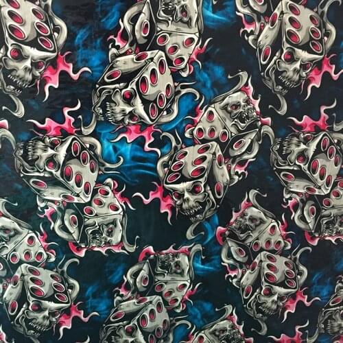 Free Shipping 0.5mX2m/10m Blue Dice Skull Hydrographic Printing CSKR9063 Water Transfer Film