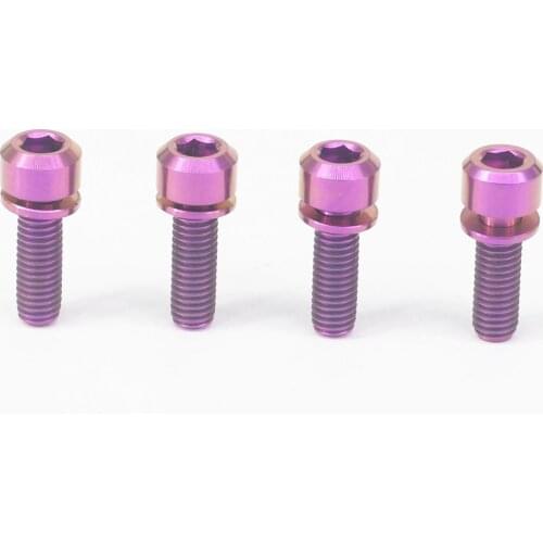LOT 4 M5 x 16mm Purple TC4 GR5 Titanium Alloy Allen Hex Screw Column Cap Head Bolts For Bicycle