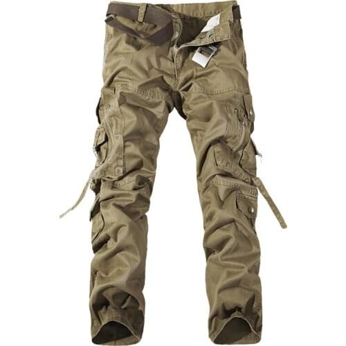 Men Multi Pockets Big size Fashion Military Cargo Pants Casual Cotton Cargo Pants Men Loose Baggy Tactical Trousers