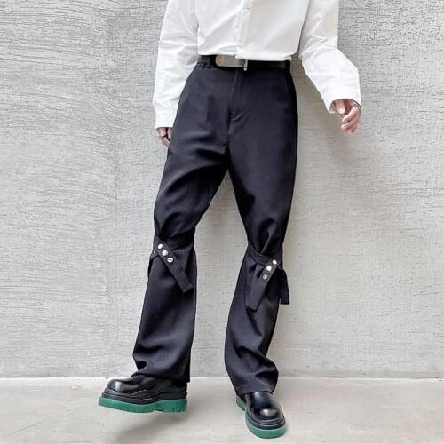 2021 New Pants For Men Spring Loose Straight Personality Trousers Trendy Mens Design Casual Singer Hairstylist Trousers