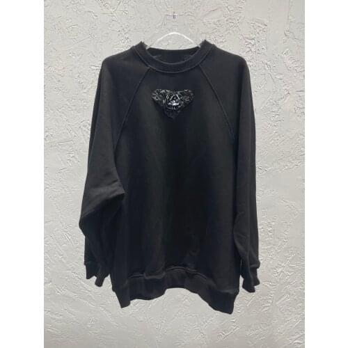 Gothic Street Style Flare Luxurious 2021 Spring Summer Design Black Hoodie Sweatshirt