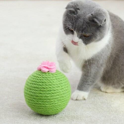Pet Cat Toy Catnip Ball Interactive Toy Sisal Cat Grinding Claw Ball For Cats Kitten Scratcher Healthy Training Pets Supplies