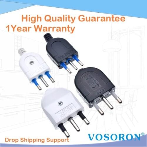 3 pins PVC shell wiring assembly plug Italy standard power Adaptor detachable plug 16A