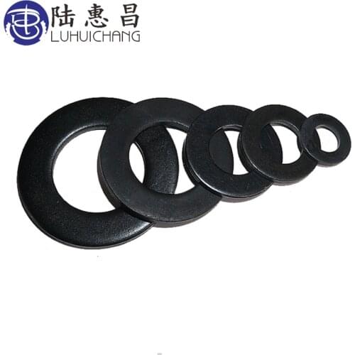 Luhuichang 100PCS M3 M4 M5 Flat Machine Washer Plain Black Washer Furniture Gaskets