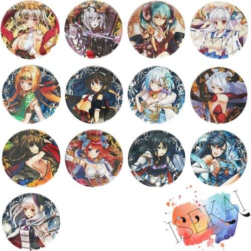 Millennium War Aigis Game Badge Alicia Longji Gongzhu Lieselotte Princess Alice Hermit Nataku Yukihime Metal Badge Brooch Pins