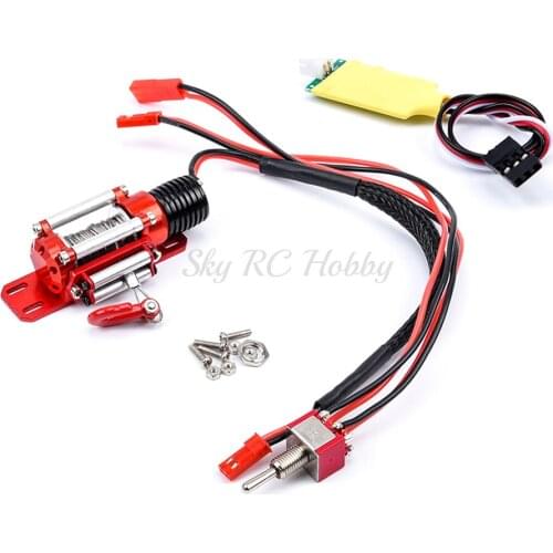 Metal Steel Wired Automatic Simulated Winch with Switch for 1/10 Redcat HPI TAMIYA Axial SCX10 TRAXXAS TRX-4 RC4WD D90 RC Car