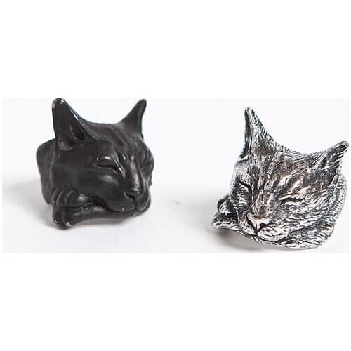 Fashion Newest Listed Handmade Lazy sleep Cat Rings for women men Retro Animal Ring Pet Lovers Gift Idea