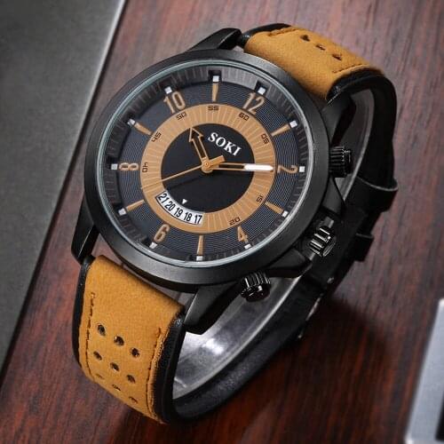 Mens Quartz Sport Military Army Luxury Fashion Silica Gel Leather Mens Glass Quartz Analog Date Watches 2019 Hot orologio uomo Q