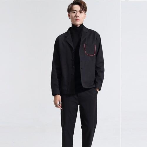 British mens business suit jacket, black leisure suit