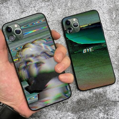 Glitch vaporwave modern art For iPhone 6 6s 7 8 Plus X XR XS 11 12 mini Pro Max soft silicone Phone case cover shell