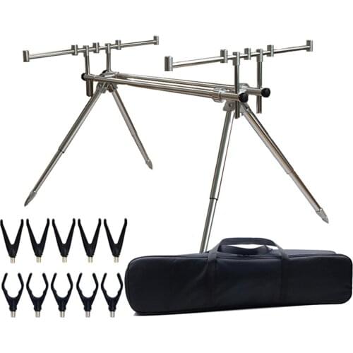 Fishing Rod Rack Quick to Fold Adjustable Aluminum Alloy Fish Pole Holder Locker for Carp