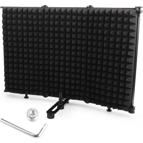 Ws‑03 Microphone Three‑Door Windshield Portable Soundproof Screen Noise Prevention Portable Soundproof Screen-Black