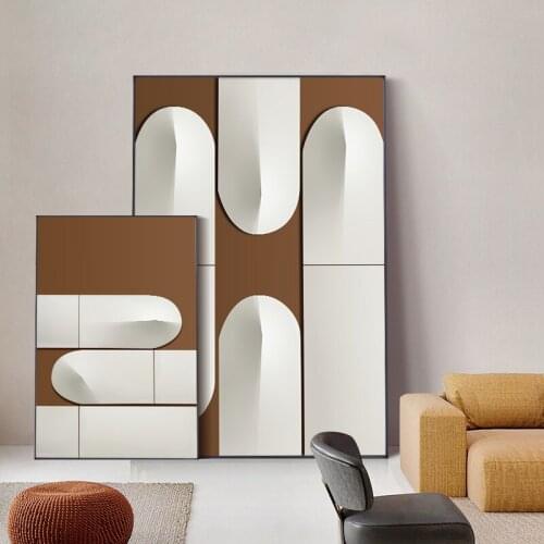 Simple Nordic abstract geometry orange art poster porch mural living room decoration picture hanging picture on the wall print