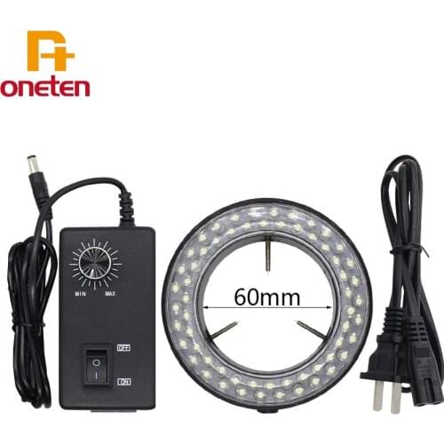 Adjustable Microscope 60 LED Ring Light illuminator Lamp For Industry Stereo Microscope Lens Camera Magnifier 110V-240V Adapter