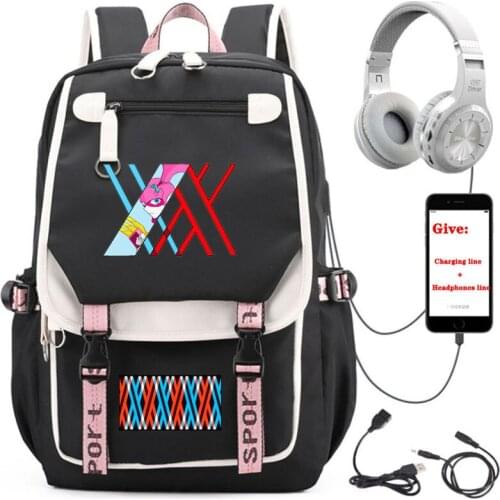 USB Charging teenagers Laptop packsack anime DARLING in the FRANXX backpack boys Girl School book Bag Women men Travel Backpack