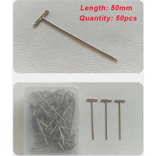 T Pins 2 Inch For Holding Wigs Hair Extender Wig Making Blocking Knitting Modelling And Crafts 50Pcs T-Pins