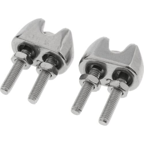 304 Stainless Steel U- Type Wire Rope Clip Clamps 2mm - 8mm - Silver, M8