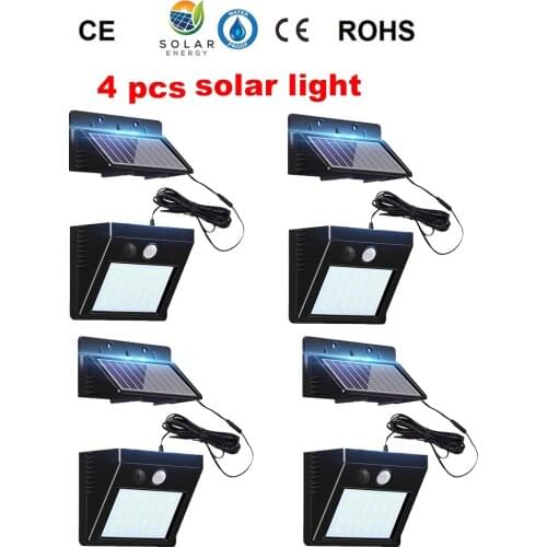 30 LED PIR Motion Sensor Powered Street Lamps Garden Outdoor Energy Lighting Waterproof IP65 Wall Lightsoptional seperable panel